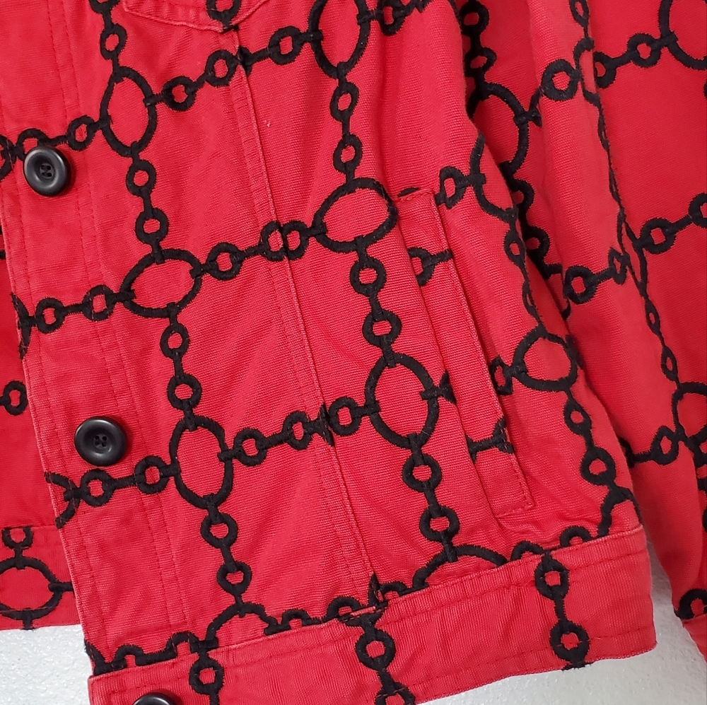 Unique Patterned Jean Jacket - Picture 2 of 10